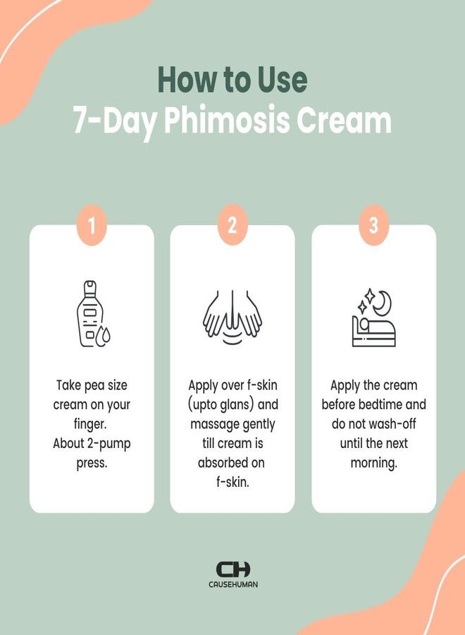 Cause Human 7-Day Phimosis Cream | Steroid-Free Treatment for Fast Relief at Home | Visible Results in 7 Days* | 3.16 fl oz (90g) | No Irritation | No Steroids (7 Day Phimosis Relief Cream) - Image 4